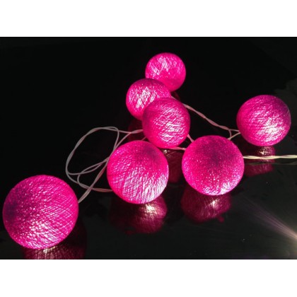 Purple Cotton Ball String Lights